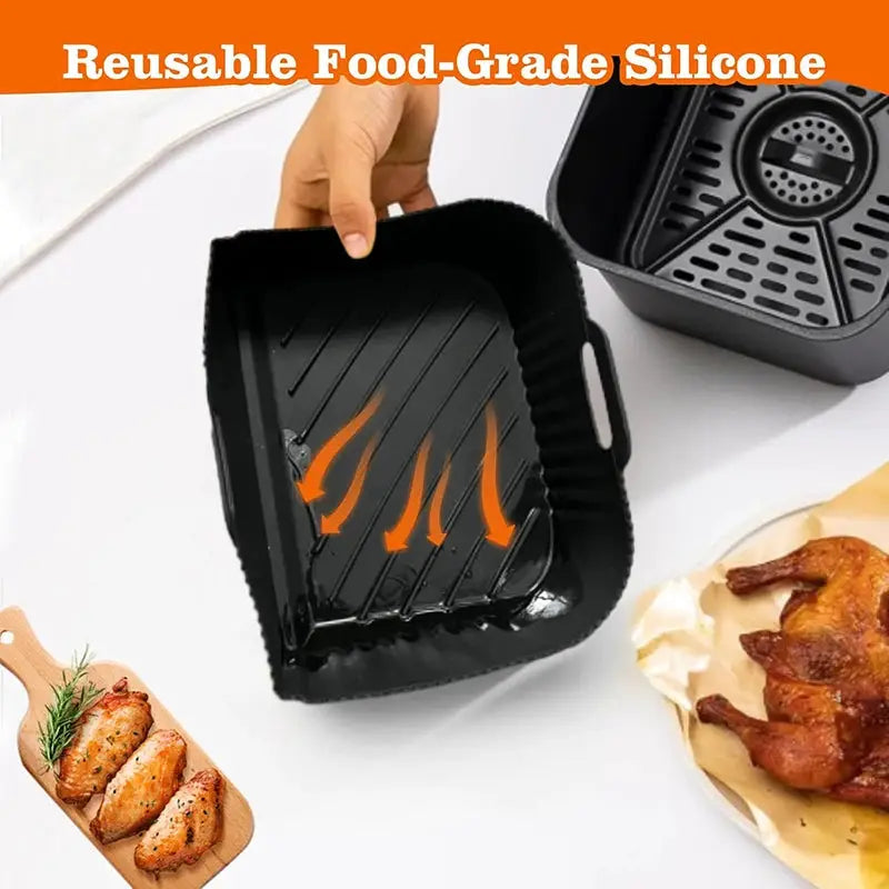 Silicone Air Fryer Liners | Ninja AF500EU Compatible | Non-Stick | 10.4L/5.2L