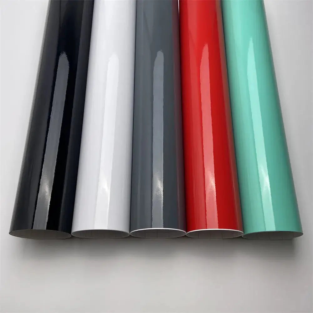 Car Glossy Vinyl Wrap Film Black White Grey Bright Color Sticker Motorcycle Body Styling Stickers Gloss Automotive Vinyl Tuning from PriceLows™