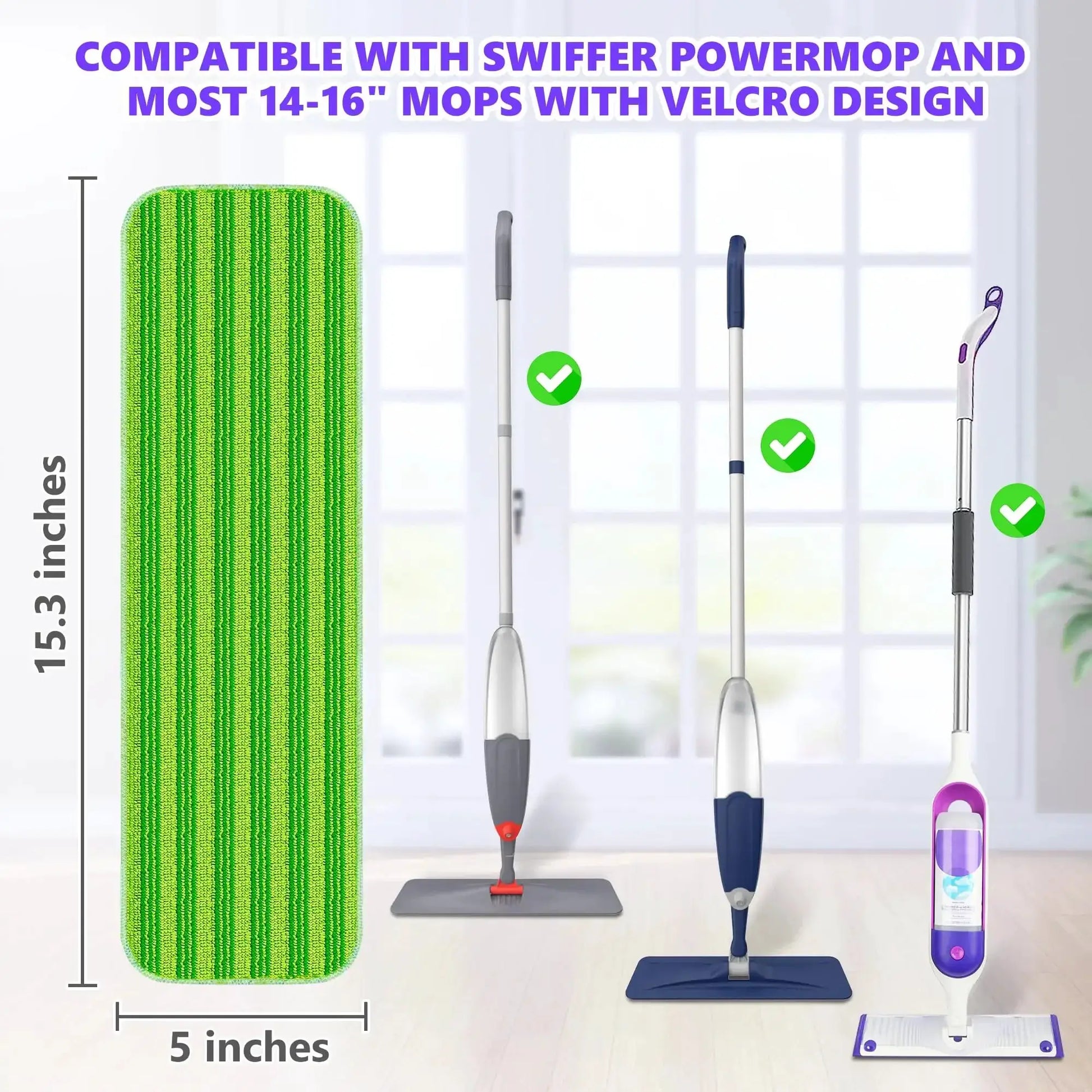 Reusable Mop Pads Compatible with Swiffer PowerMop,Washable Reusable Floor Mopping Refills from PriceLows™