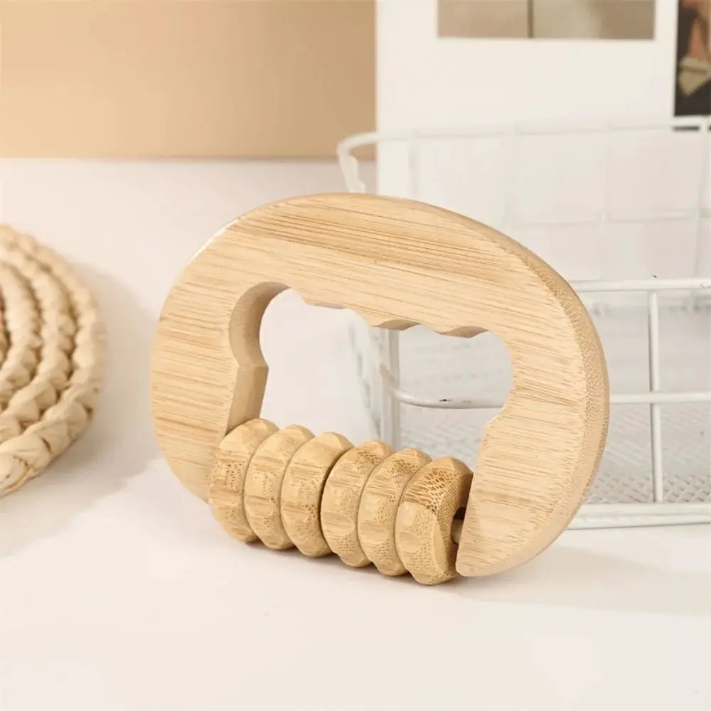 Bamboo Manual Roller Tool | 3-Segment Design | Acupoint Massage | For Neck And Waist