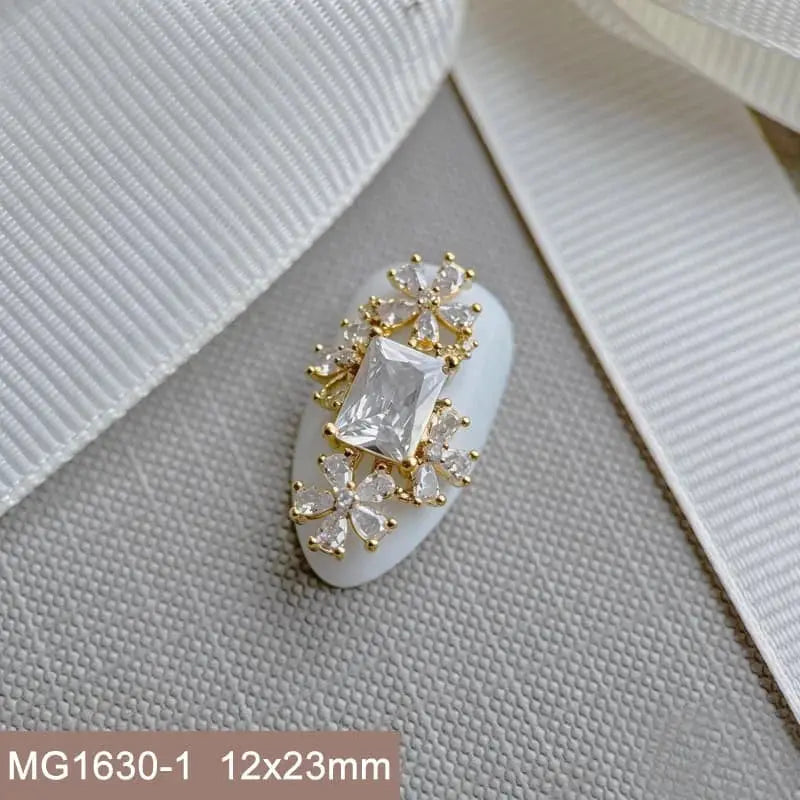 10pcs Luxury Flower Laurel Wreath Zircon Metal Nails Jewelry Decorations DIY Wearing Nail Art Accessories Charms Parts Supplies from PriceLows™