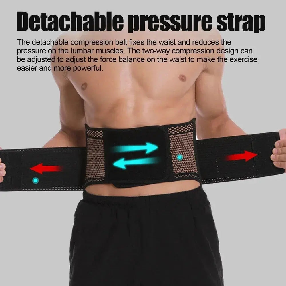 Lower Back Support Brace | Copper Infused | Flexible Compression | Men Women