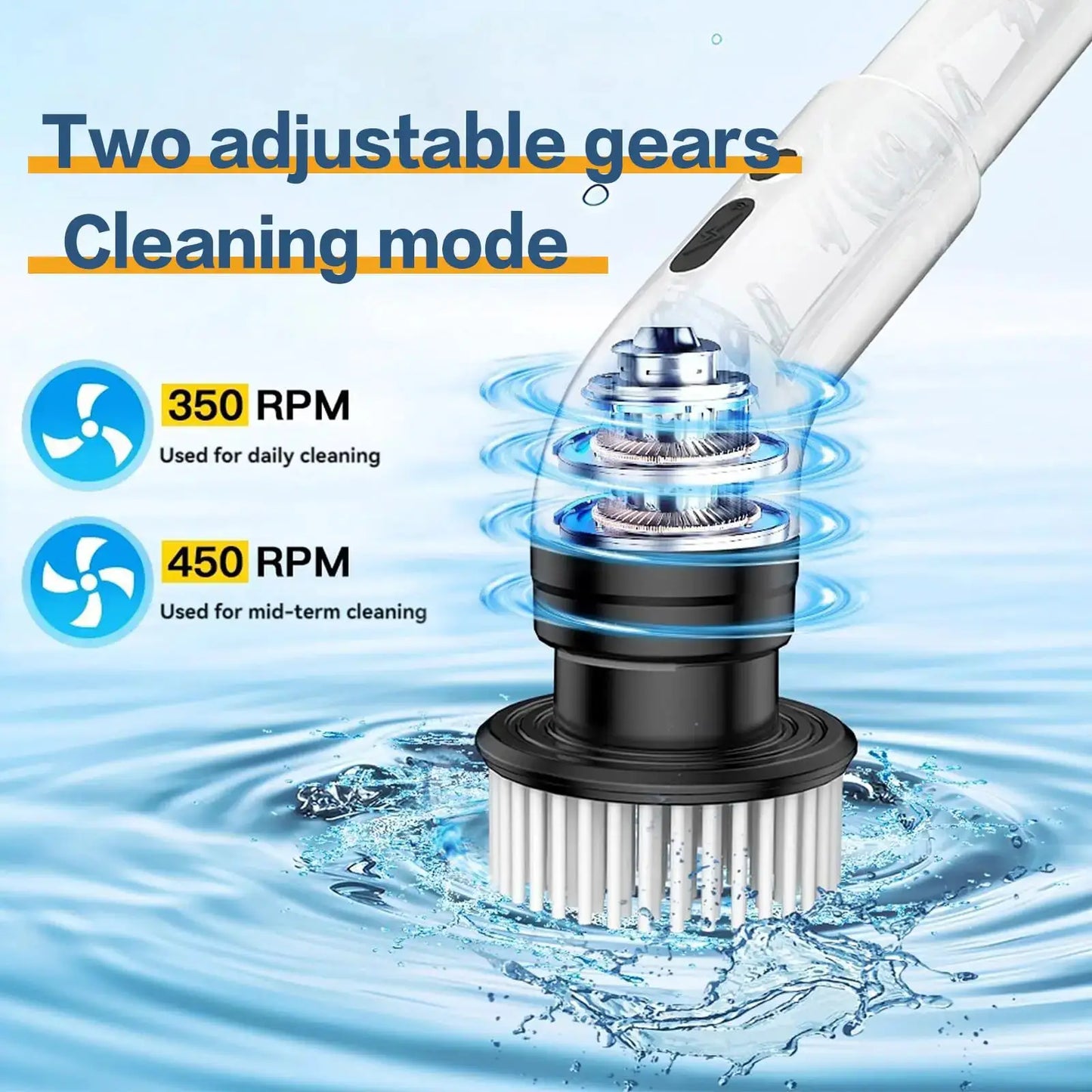 Cordless Spin Scrubber | 9 Brush Heads | Telescoping Handle | Shower Kit