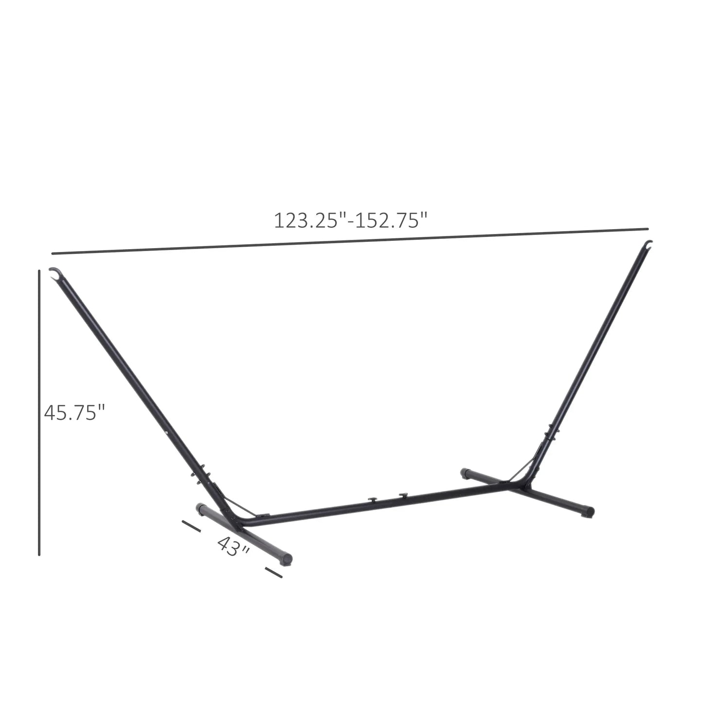 Compact Durable 10-13ft Adjustable Steel Hammock Stand Heavy Duty Portable Carrying Space Saving for Indoor Outdoor Pro Black from PriceLows™