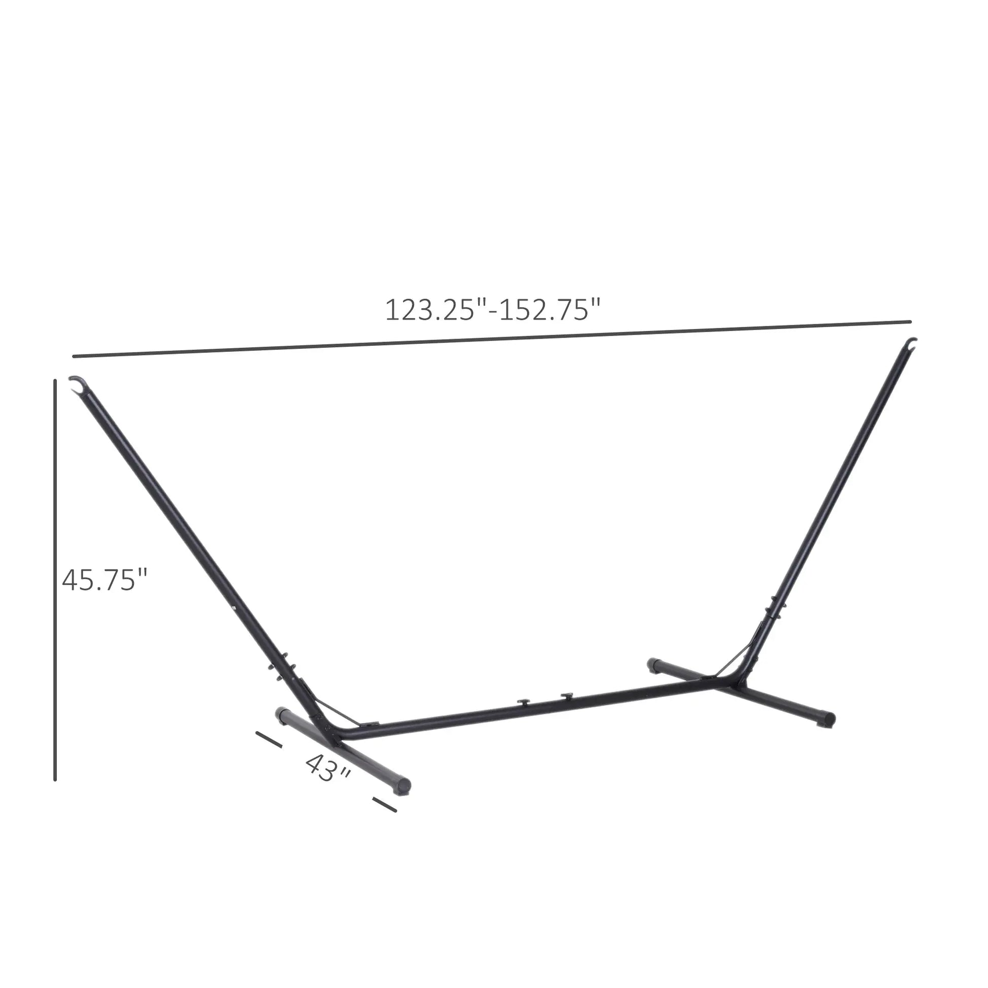 Compact Durable 10-13ft Adjustable Steel Hammock Stand Heavy Duty Portable Carrying Space Saving for Indoor Outdoor Pro Black from PriceLows™