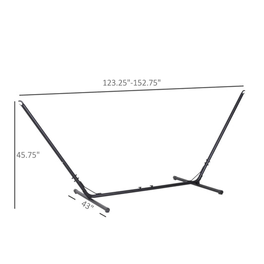 Compact Durable 10-13ft Adjustable Steel Hammock Stand Heavy Duty Portable Carrying Space Saving for Indoor Outdoor Pro Black from PriceLows™
