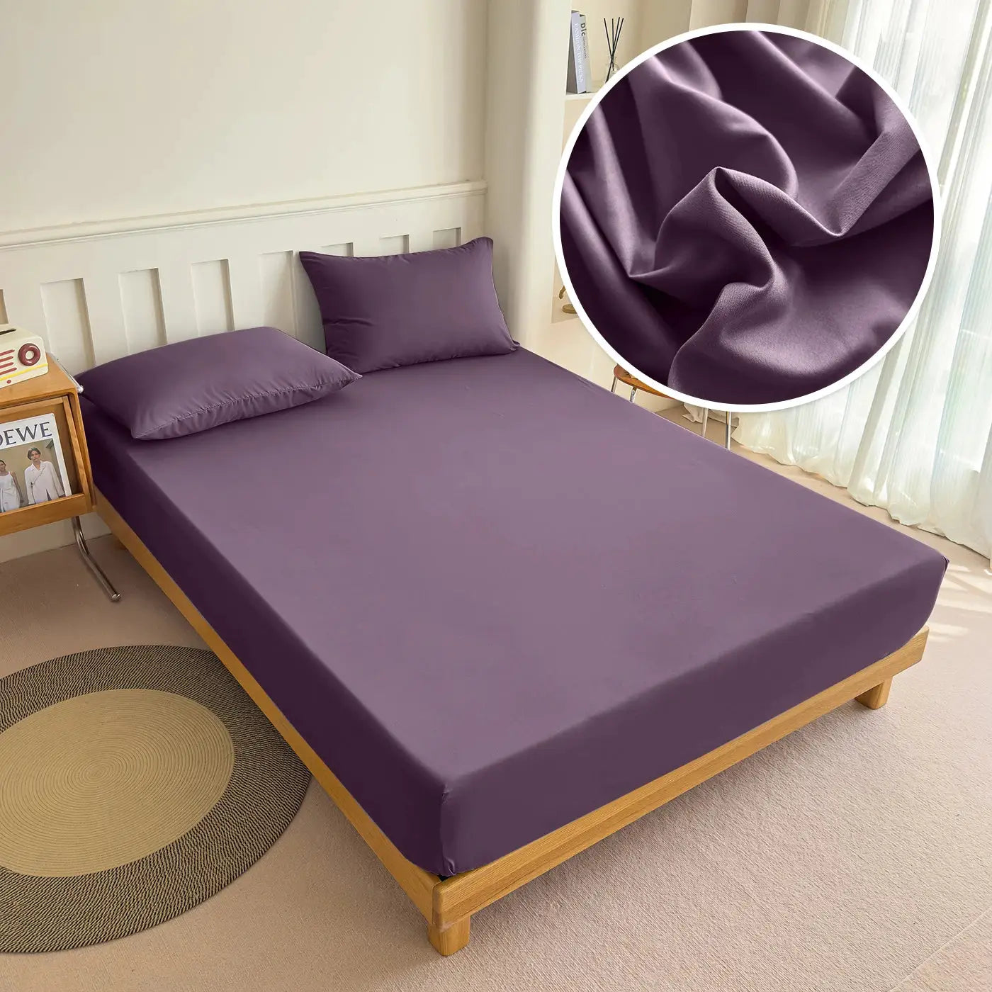 High Quality Fabric Fitted Sheet With Elastic Band Solid Color Mattress Sheet for King Queen Bed 150x200 180x200 200x220cm 1PC from PriceLows™