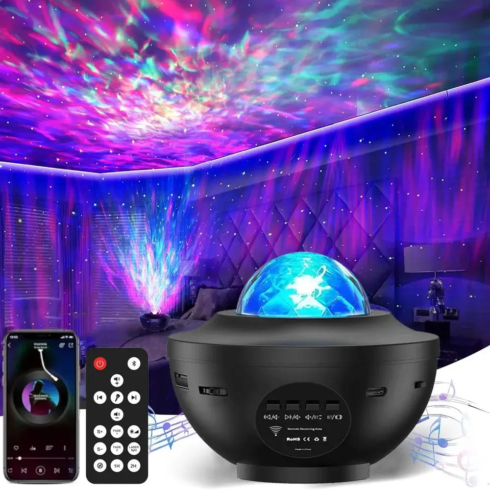 Starry Galaxy Projector Night Light | Bluetooth Music | USB Powered | One Size