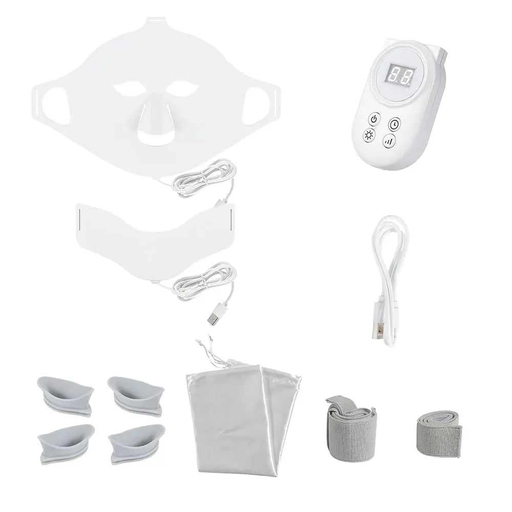 7 Colors Photon Face Neck LED Mask 3D Flexible Silicone Facial Beauty Mask Red Light Infrared Skin Care Repair Skin Wireless Use from PriceLows™