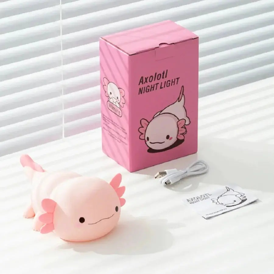 LED Axolotl Night Light | Touch Control | Battery Powered | Kids Bedroom