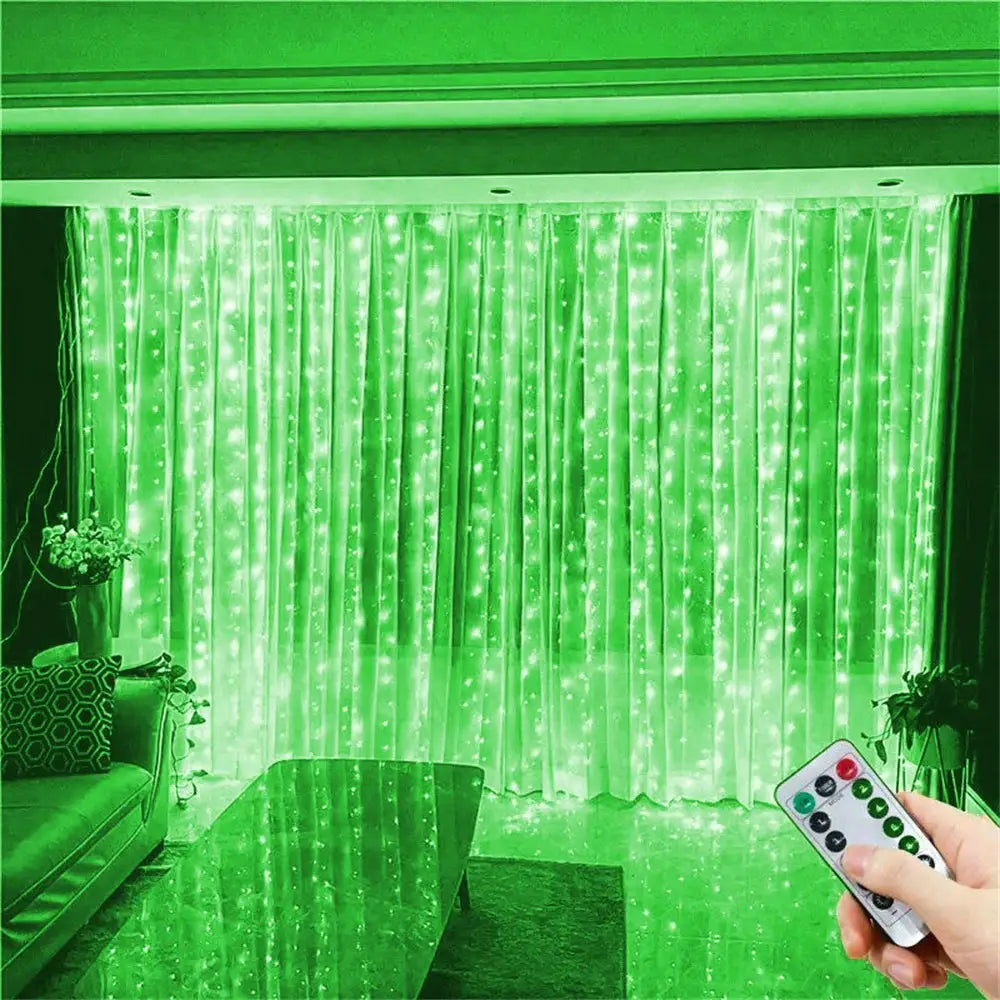 USB Plug 8 Modes LED Wedding Garland Curtain Fairy Light Curtain Lights for Home Valentine's Day Ramadan EID Mubarak Decoration from PriceLows™