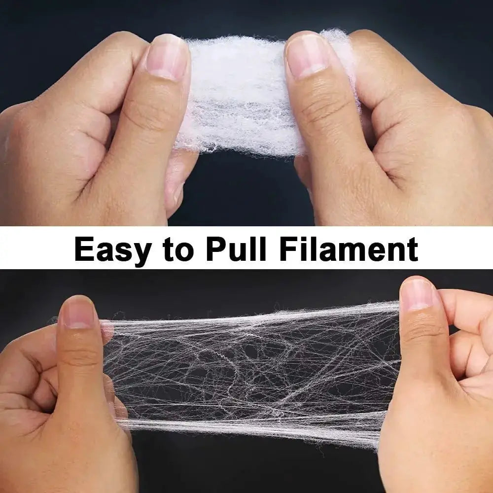 Artificial Cobweb | Stretchy Plastic | Halloween Prop | Assorted Colors