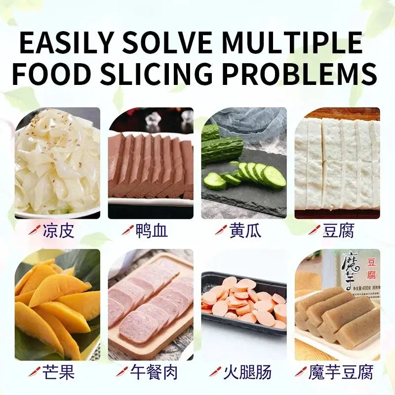 Manual Food Slicer | Stainless Steel | Double Blade | 6mm 8mm 11mm
