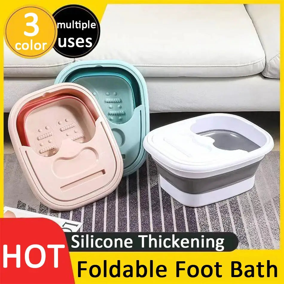 Foldable Foot Bath | 40X32CM Basin | Thick PP & TPR | Travel And Home