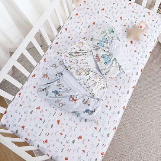HappyFlute New One Piece Cartoon Print 70*130CM Elastic Band Design Skin-friendly&Breathable Baby Bed Sheet from PriceLows™