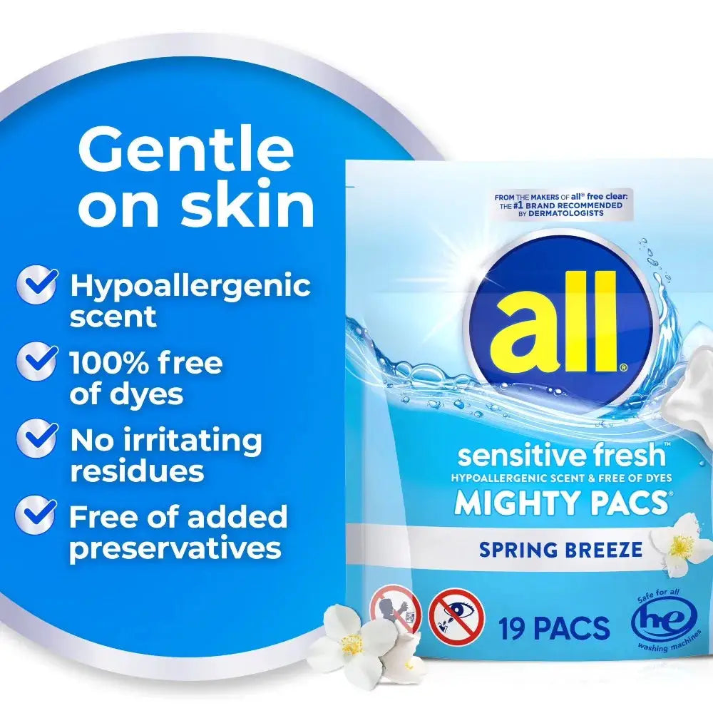 Laundry Detergent Pods | 19 Count | Dye Free | Sensitive Skin Formula