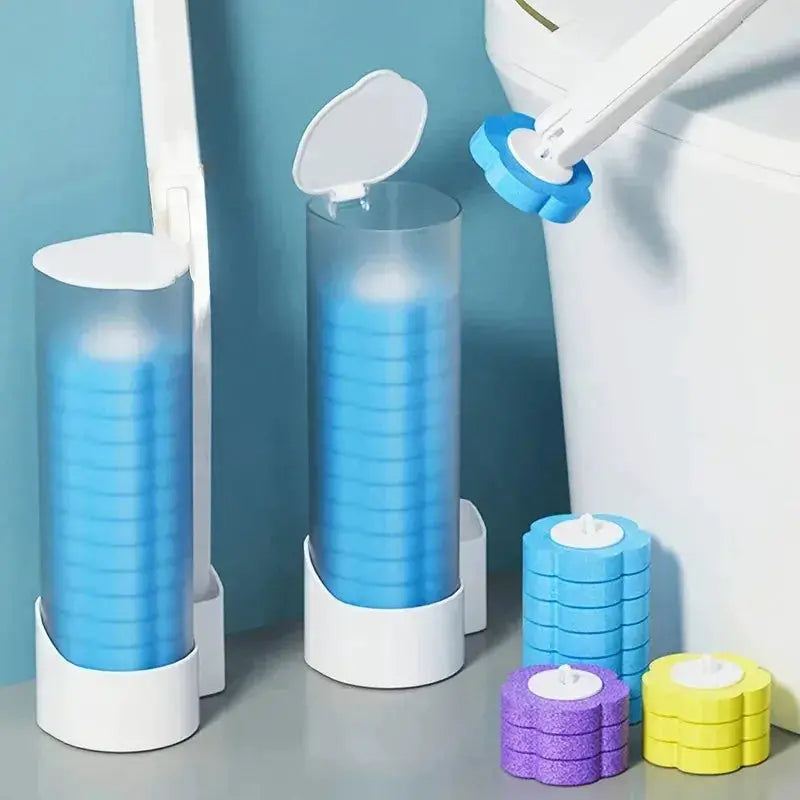 Disposable Toilet Brush Set | Long Handle | Sterile Refill Heads