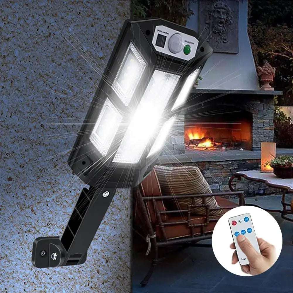 LED solar wall light, IP65 waterproof solar floodlight, with remote control, suitable for gardens, patios, and parking lots. from PriceLows™
