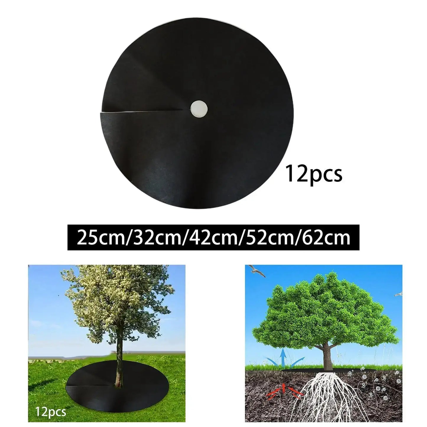 Tree Mulch Rings | Reusable Weed Barrier Mat | Black Plant Guards