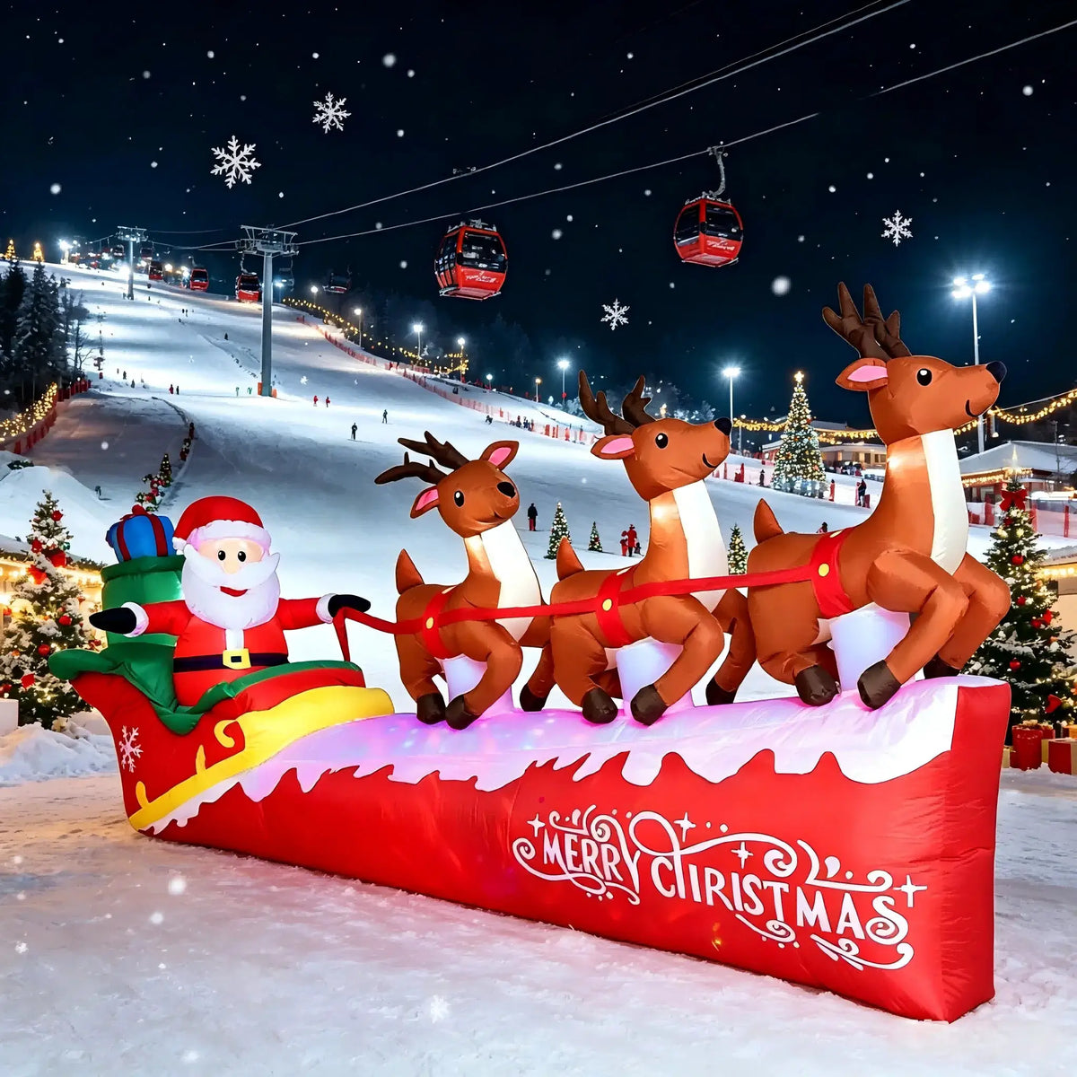 Christmas Inflatable | 10 Foot Santa | Integrated LED Lights | Outdoor Decor