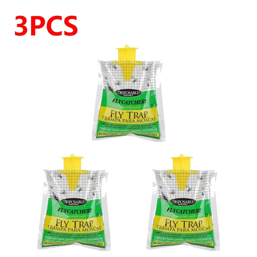 Hanging Fly Trap Bag with Fly Bait Disposable Flies Trap Non-Toxic Mosquito Trap Catcher Fly Wasp Insect Bug Killer for Outdoor from PriceLows™