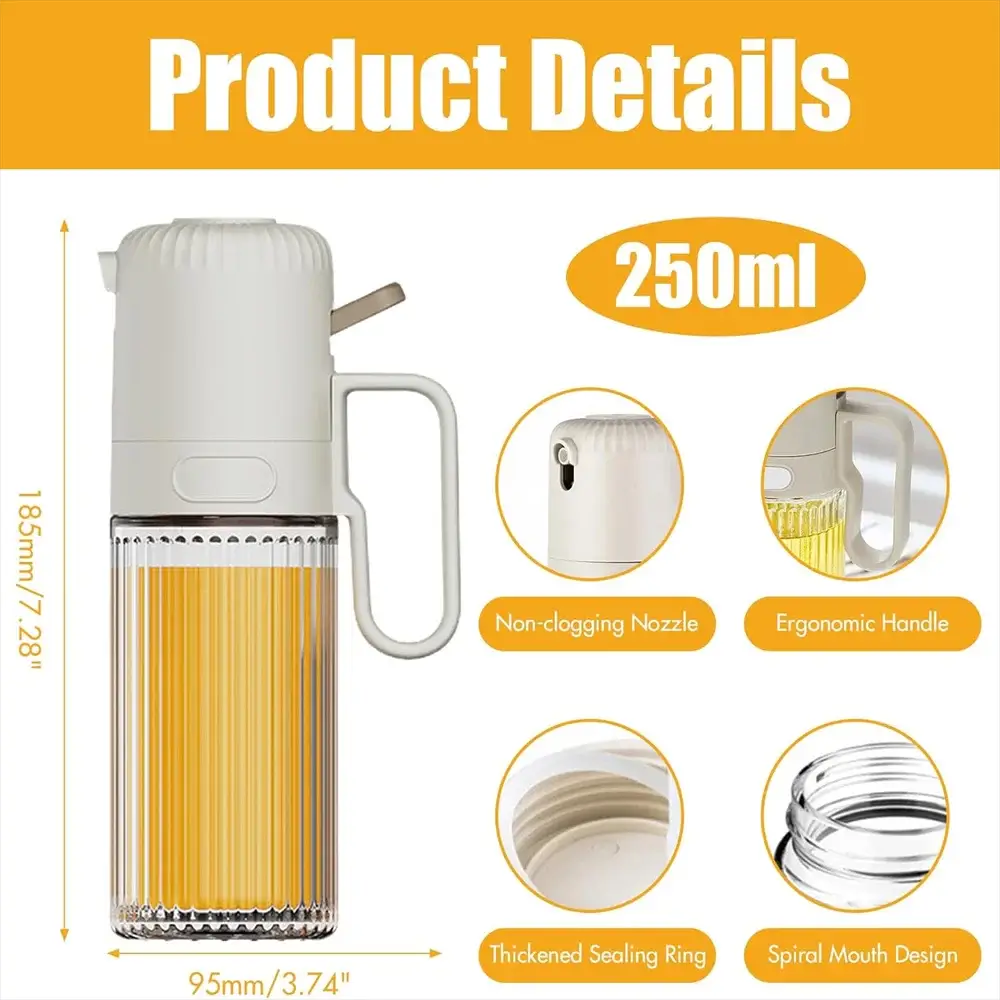 Oil Sprayer Bottle | Glass | 250ml Adjustable | One Size