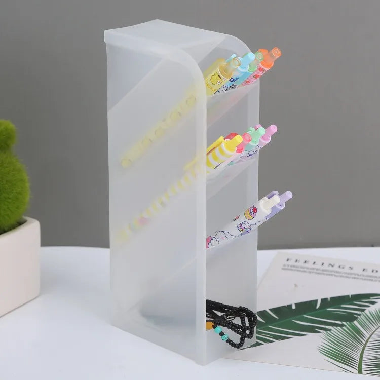 Desk Pen Organizer | Plastic Matte Finish | Square Shape | ZBT02