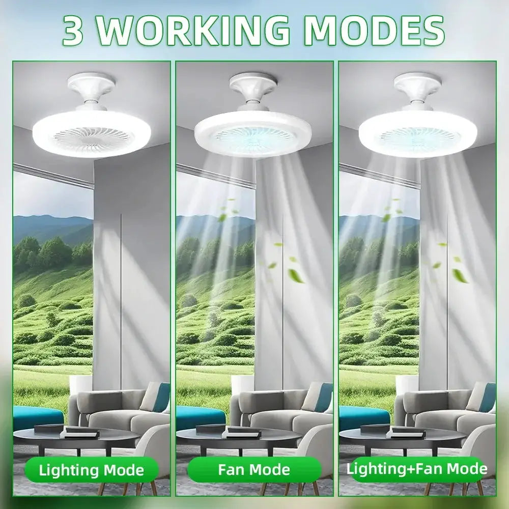 Dimmable Ceiling Fan Light | 110V/220V | E27 Base | Remote, 3 Color Temperatures