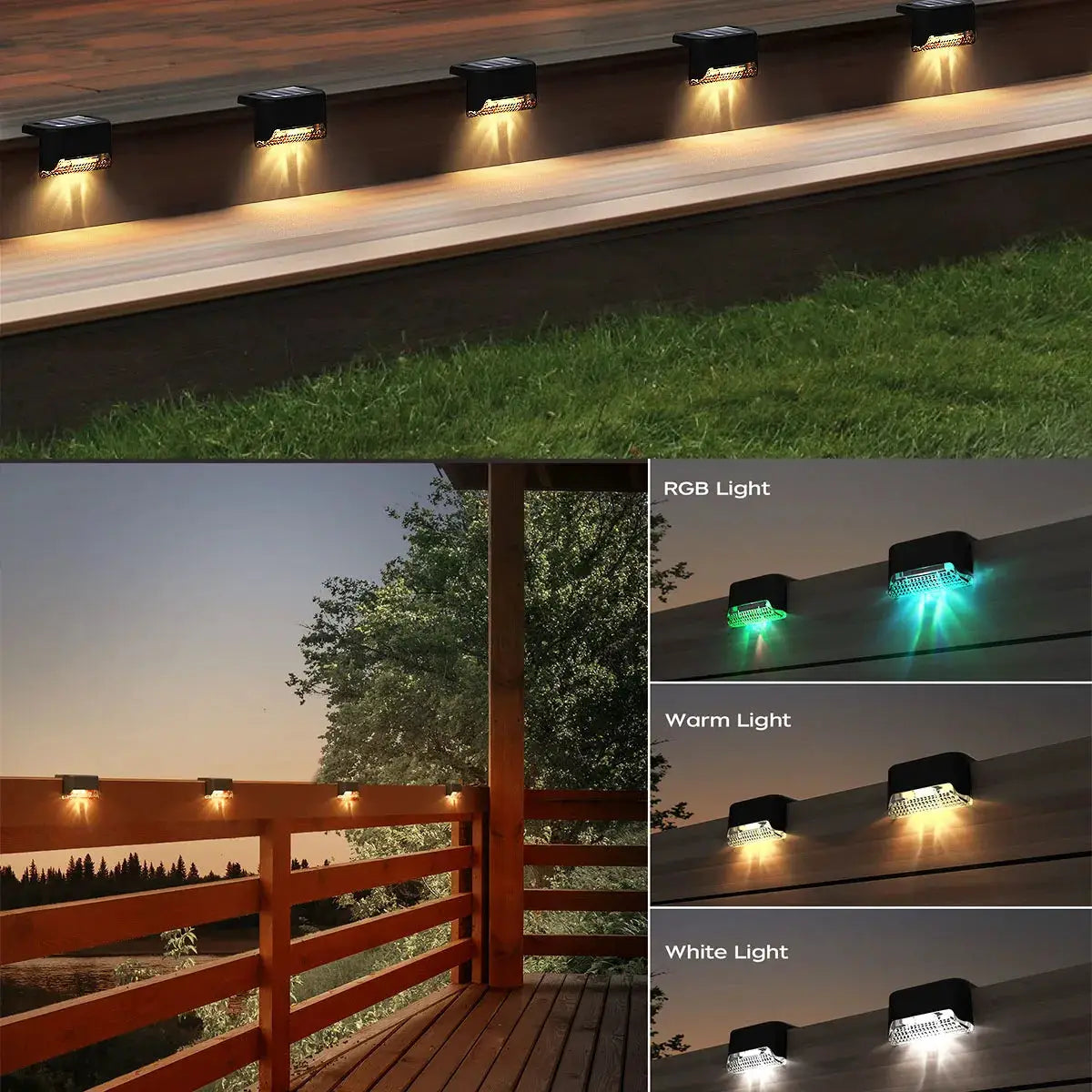 4/12 Pack Deck Lights Solar Powered, Solar Step Lights Outdoor Waterproof Led, Step Lights Solar Powered Used For Deck Stairs from PriceLows™