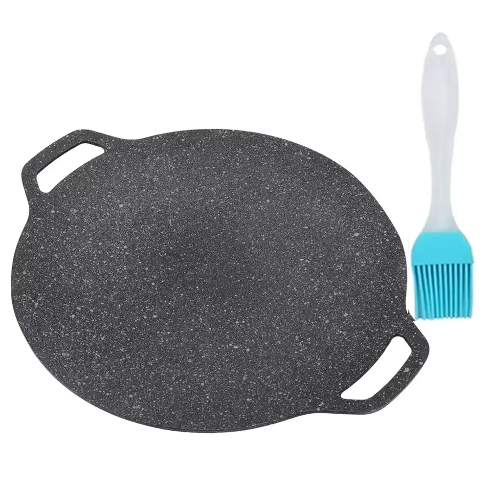 Grill Pan | Marble Nonstick Coating | Round With Handle | Baking, Grilling, BBQ
