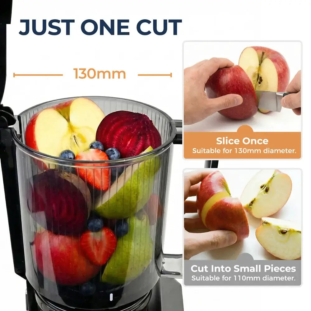 ROUNY Slow Juicer, Cold Press Extractor with Filter-Free, Easy Clean Electric Fruit Juicer Machine with Large Caliber, Black from PriceLows™