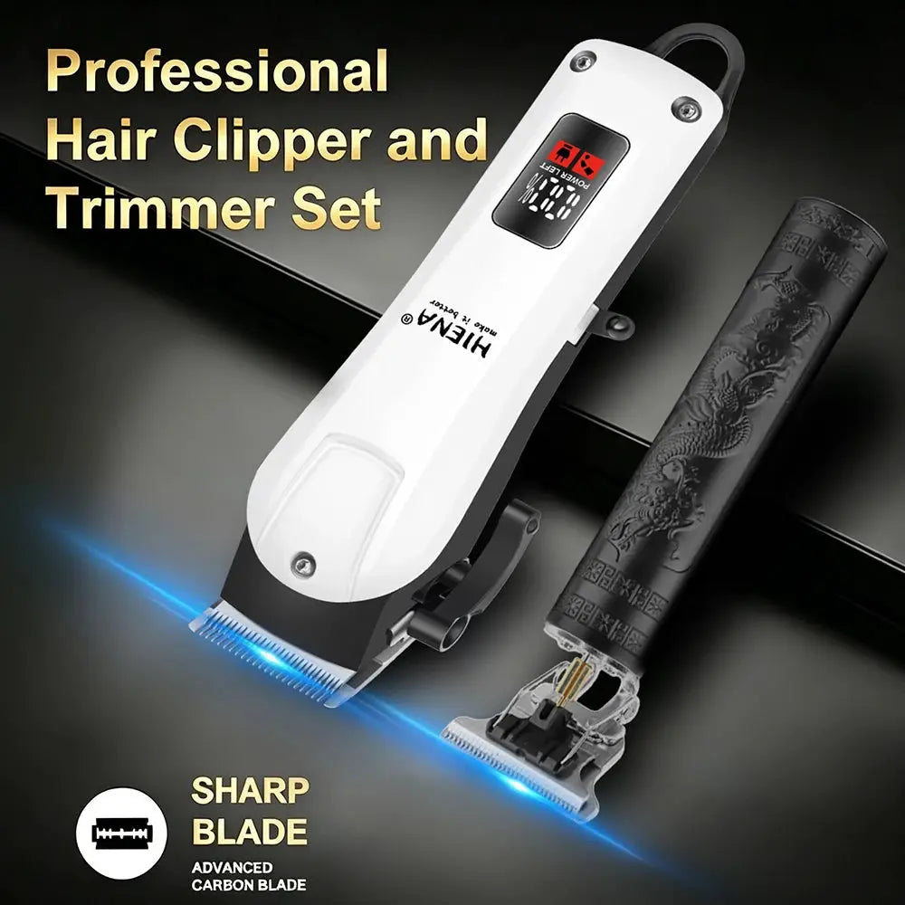Professional Barber Kit | Cordless Clipper | Stainless Steel Blades | Home Use