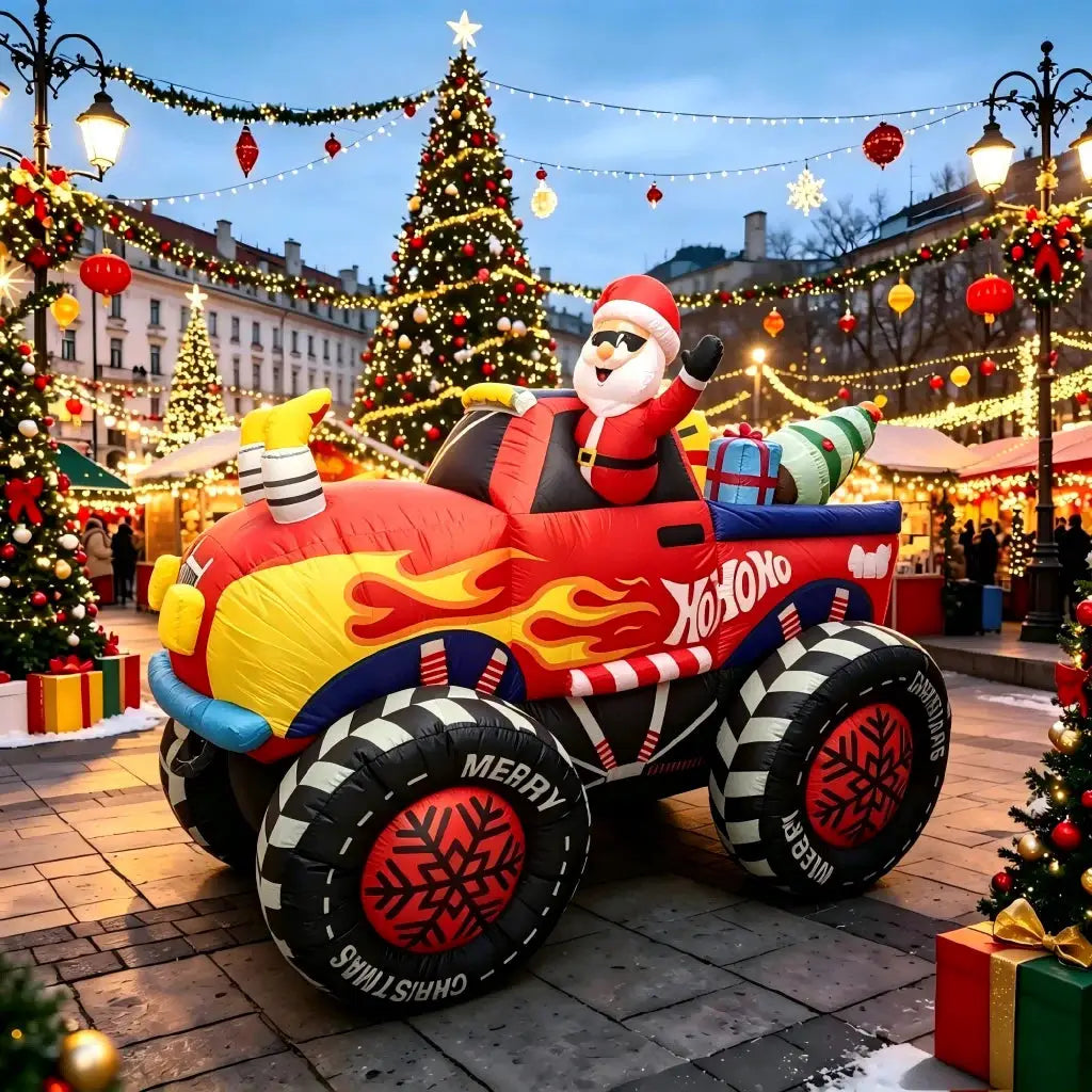 Christmas Inflatable | 8 Ft Monster Truck | Led Lights | Outdoor Yard Decor