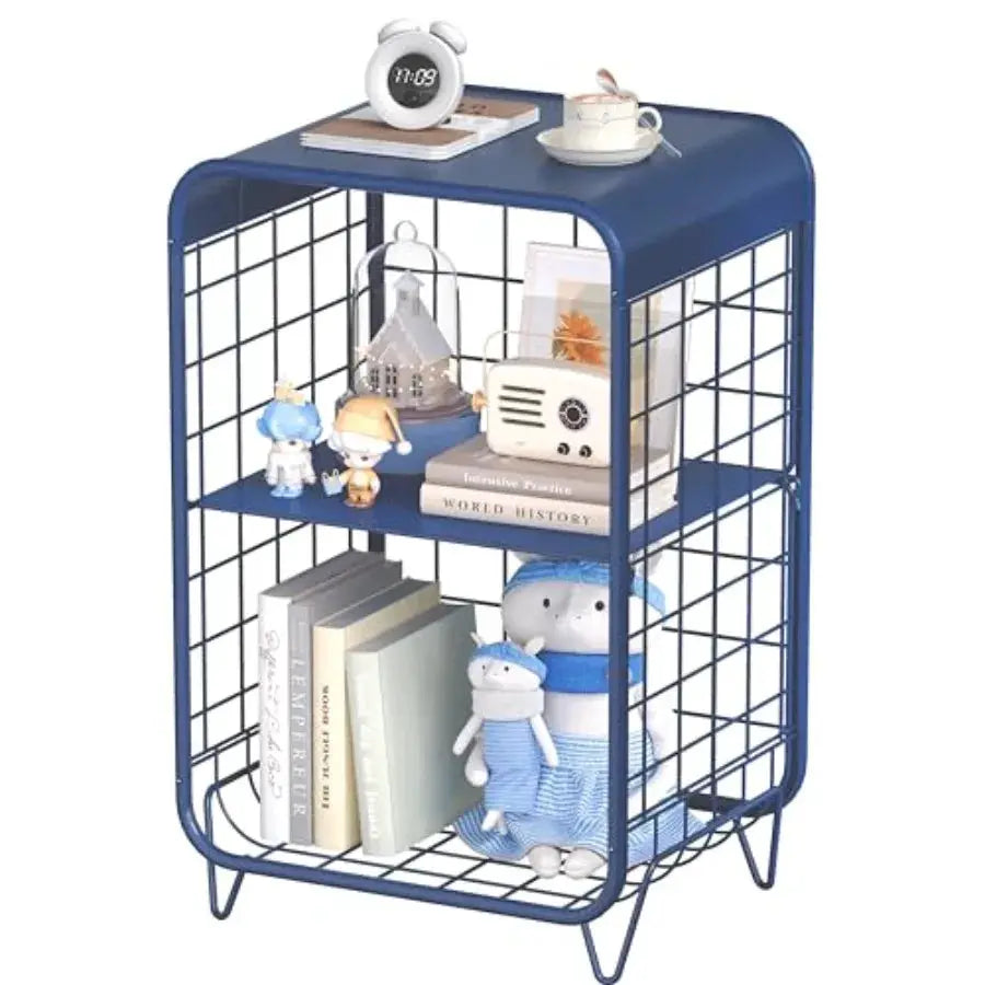 Cute Nightstand, Metal Side Table, 3 Tier End Table with Storage, Vintage Bedside Table, Girls Bedroom Furniture, Coffee Table from PriceLows™