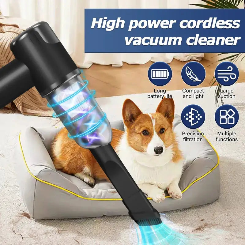 Car and home dual-purpose cordless vacuum cleaner, 3-in-1 rechargeable powerful handheld vacuum cleaner, 2000*2 battery from PriceLows™