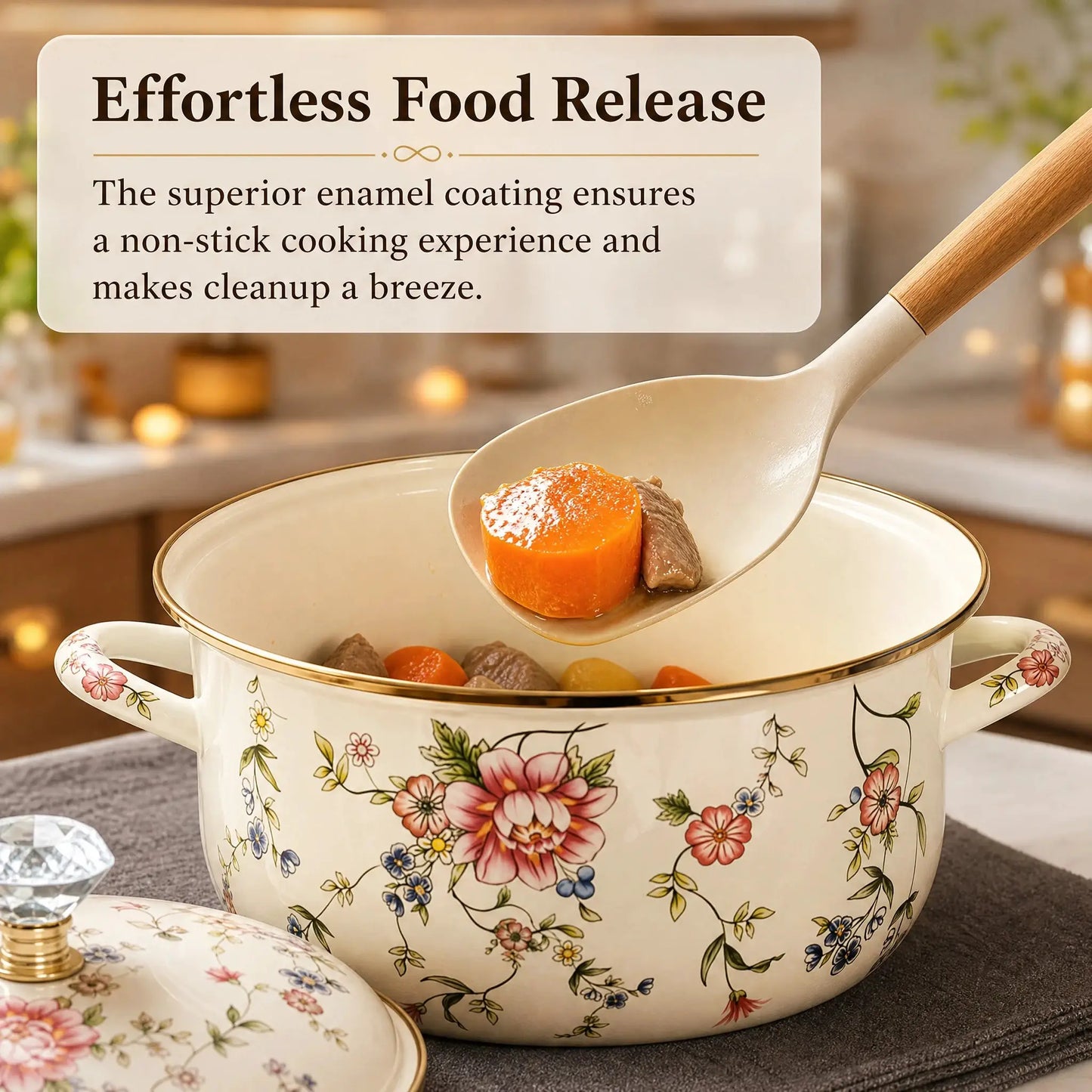 Enamel Pot | 4.5 Qt | Dual Handle With Lid | All Stovetops