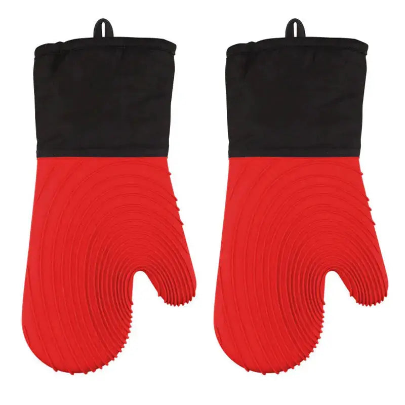 Silicone Oven Mitts | Slip Resistant | Waterproof, Soft Polyester Lining | Set