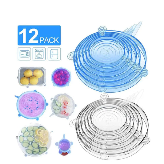Silicone Stretch Lids | Food Grade | Universal Size | 6 To 12 Piece Set