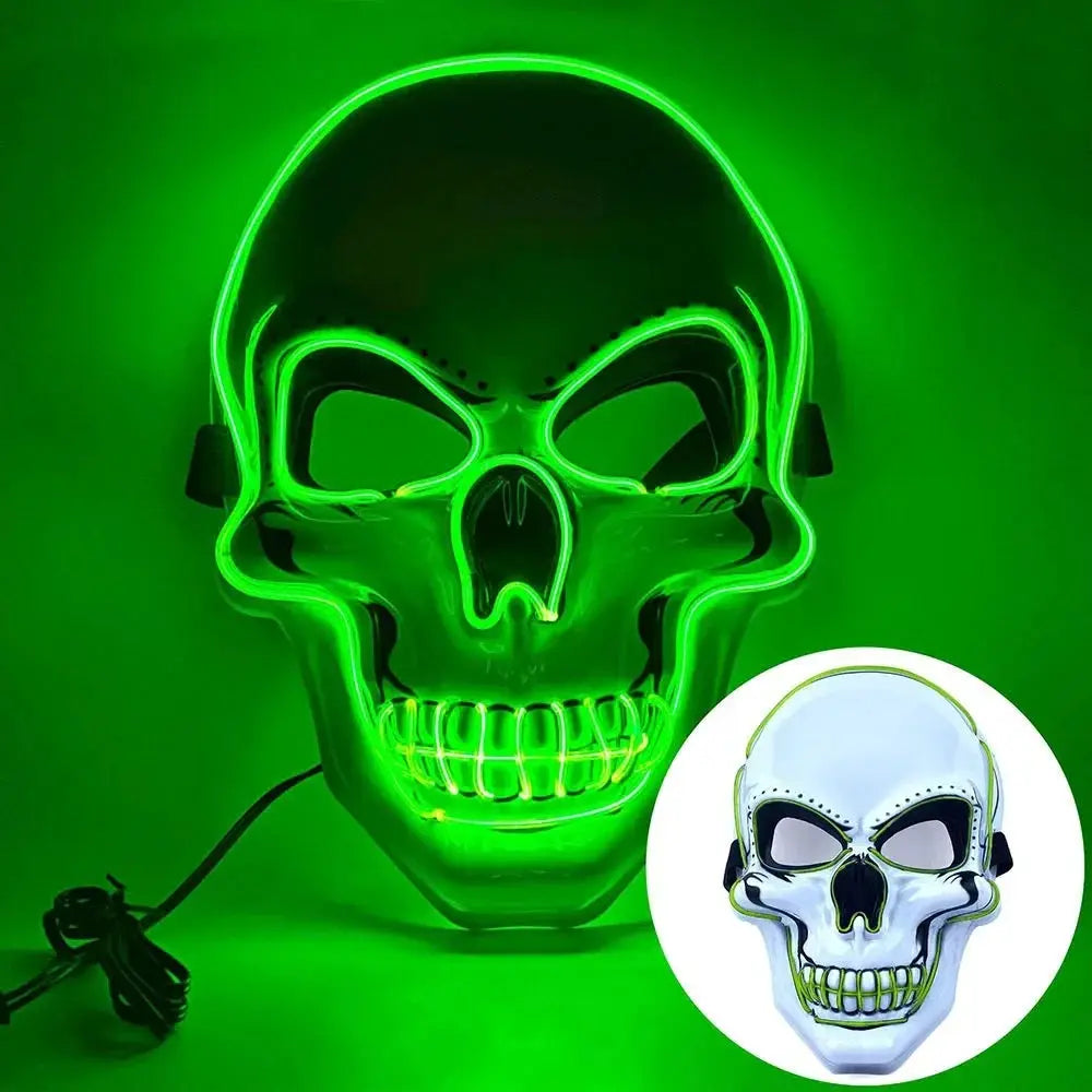 Full Face Skull Mask | Luminous Design | Adult Size for Halloween