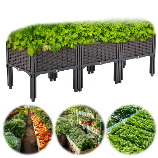 Plastic Large Flower Pot Box with Legs Raised Garden Bed Elevated Planting Container for Gardening Vegetables Fruit Flowers Herb from PriceLows™