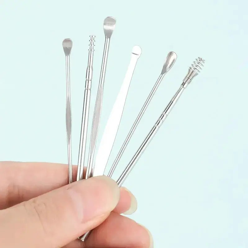 10Pcs/set Ear Wax Pickers Stainless Steel Earpick Wax Remover Care Ear Clean Tool Easy Carry from PriceLows™