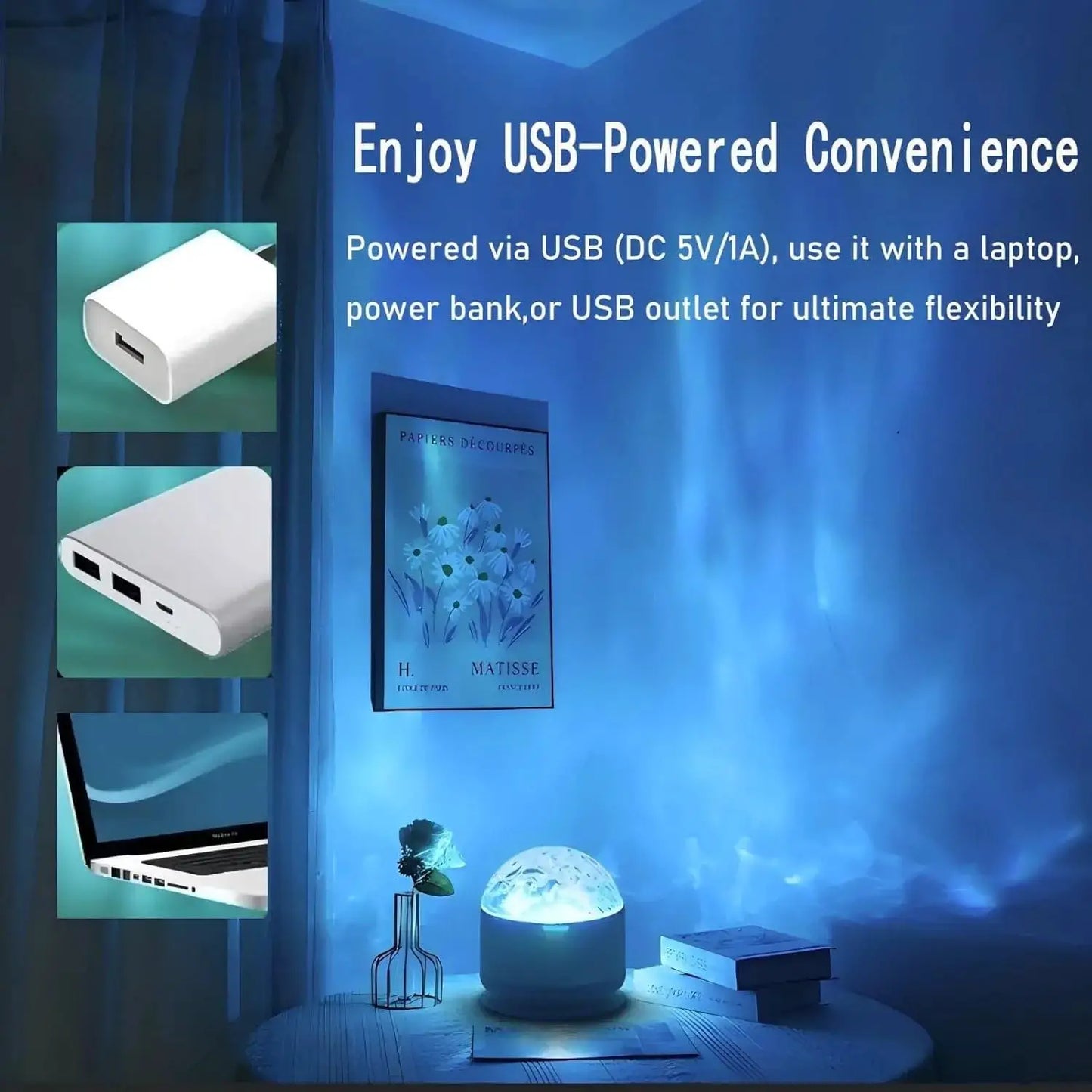 Light, Rotating Water Pattern, Plastic Build, Bedroom Dynamic Night Lamp for All, Ocean Wave Projector, Flame Romantic Ambiance with Remote, 15 Color Patterns,Projects Water Ripple Effects onto Walls from PriceLows™