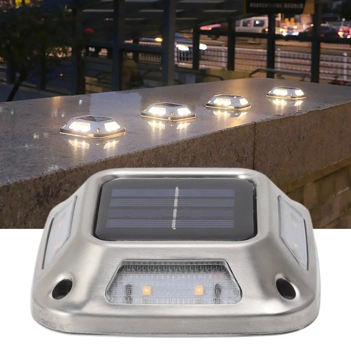 4PCS 8 LED Solar Ground Recessed Lights Garden Decor Waterproof Stainless Steel Ground Lights Garden Villa Lawn Outdoor Landscap from PriceLows™