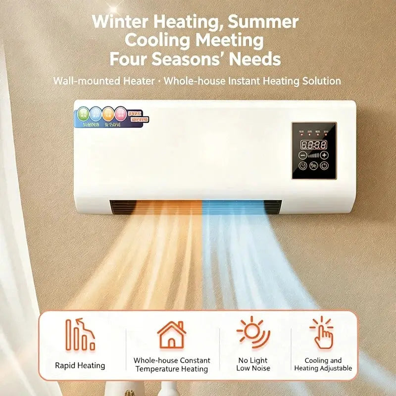 Electric Air Conditioner Fan Wall Mount Easy Temperature Timer Heating and Cooling Fan Space Heater Fan with Remote Control from PriceLows™