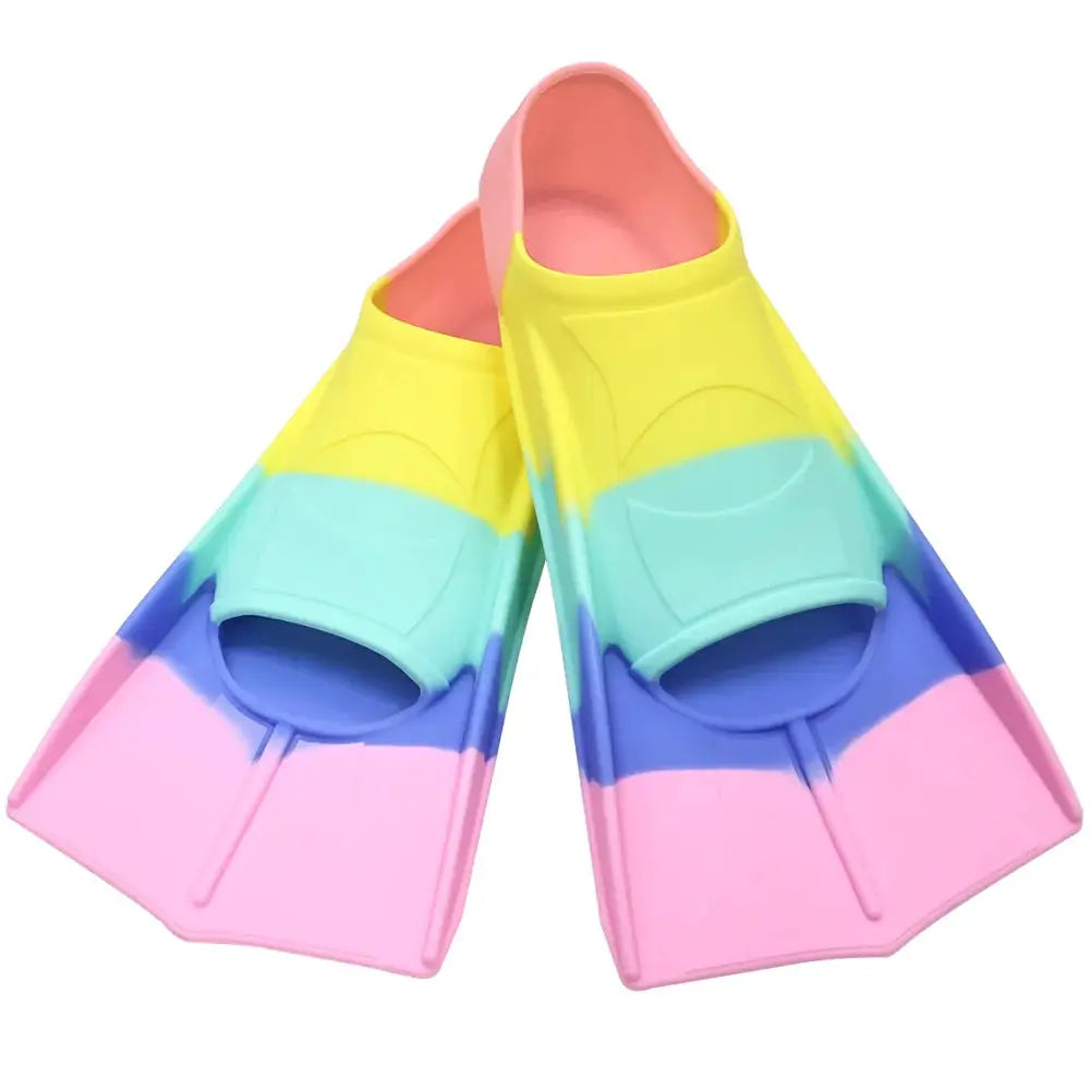 Silicone Fins Swim Training Snorkel Short Diving Flippers Frog Shoes Men Women Professional Breaststroke Freesnorkel Swimming from PriceLows™