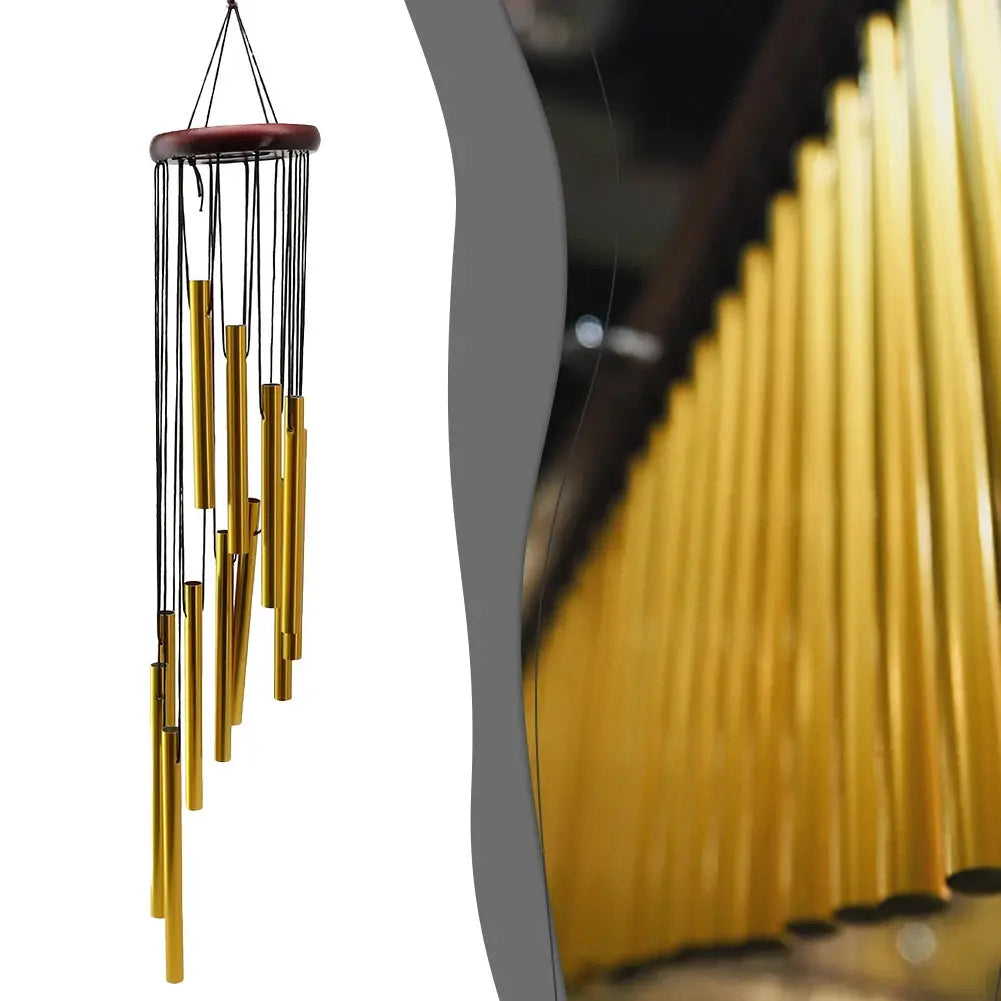 1PC Wind Chimes 12 Tubes Aluminum Metal Pipe Bells Musical Gold/silver Ornaments For Household Garden School DIY Decoraction from PriceLows™