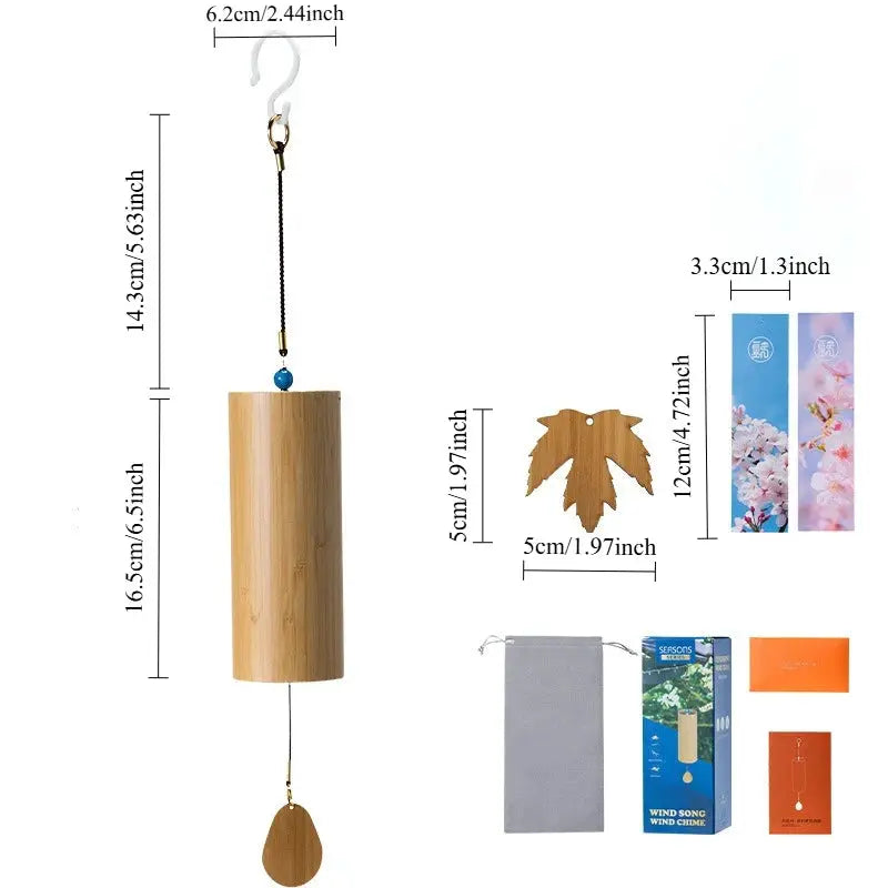 Japanese Bamboo Wind Chime Musical Chord Windchime with Soothing Sound Meditation Zen Wind Chimes for Outdoor Patio Garden Decor from PriceLows™