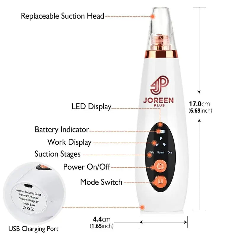 Blackhead Remover Pore Vacuum - JOREEN PLUS (Update)Electric Blackhead Remover Tool Acne Extractor Facial Cleansing Tool Kit,Sui from PriceLows™