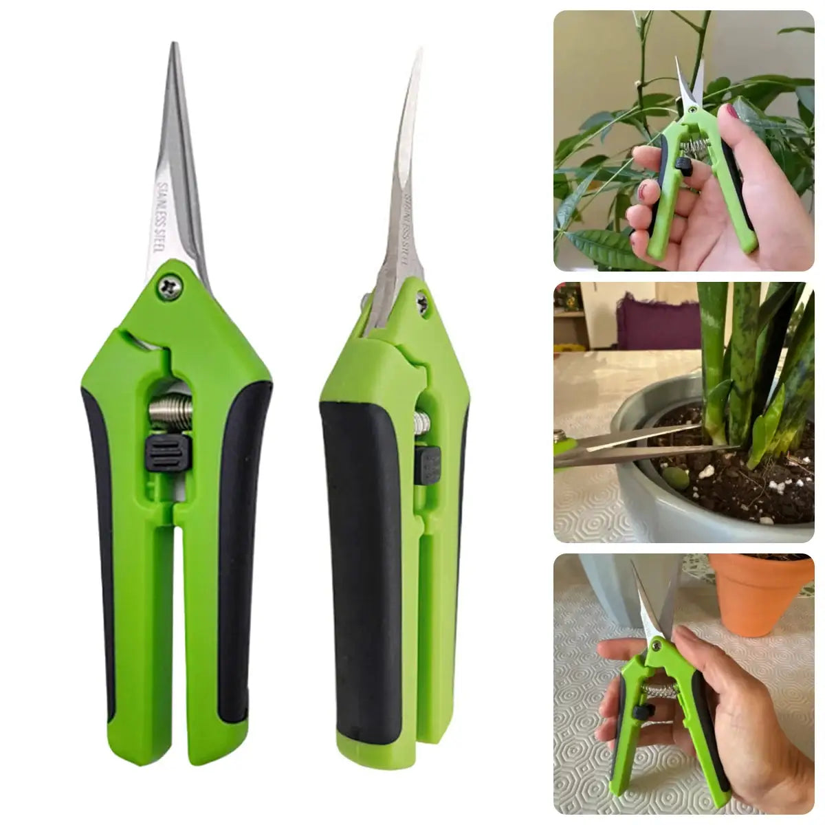 Stainless Steel Pruning Shears | 165Mm Blades | Straight And Bent Head