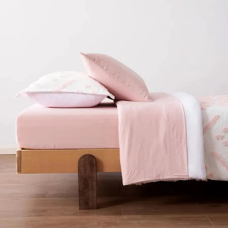 5Piece Kids BedinaBag, Jacquard Microfiber Bedding Set with Comforter, Sheets, and Pillowcases, AllSeason, Pink Tufted, Twin from PriceLows™